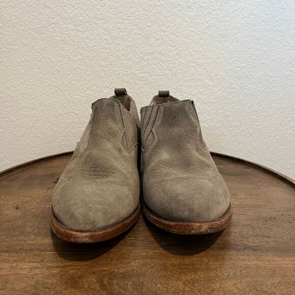 FRYE Gray Suede Slip-On Billy Shootie Ankle Bootie Short Boots Women's Size 9 - Picture 2 of 7